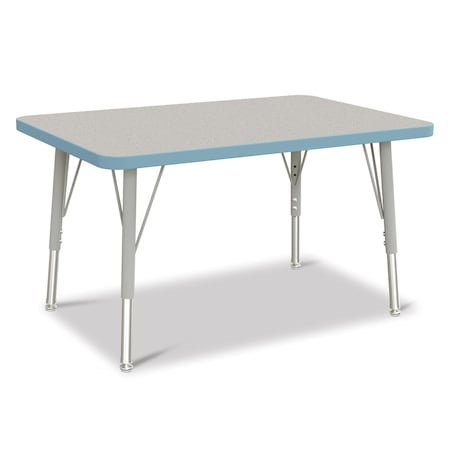 Jonti-Craft Berries Rectangle Activity Table, 24 in. x 36 in., E-height, Freckled Gray/Coastal Blue/Gray 6478JCE131